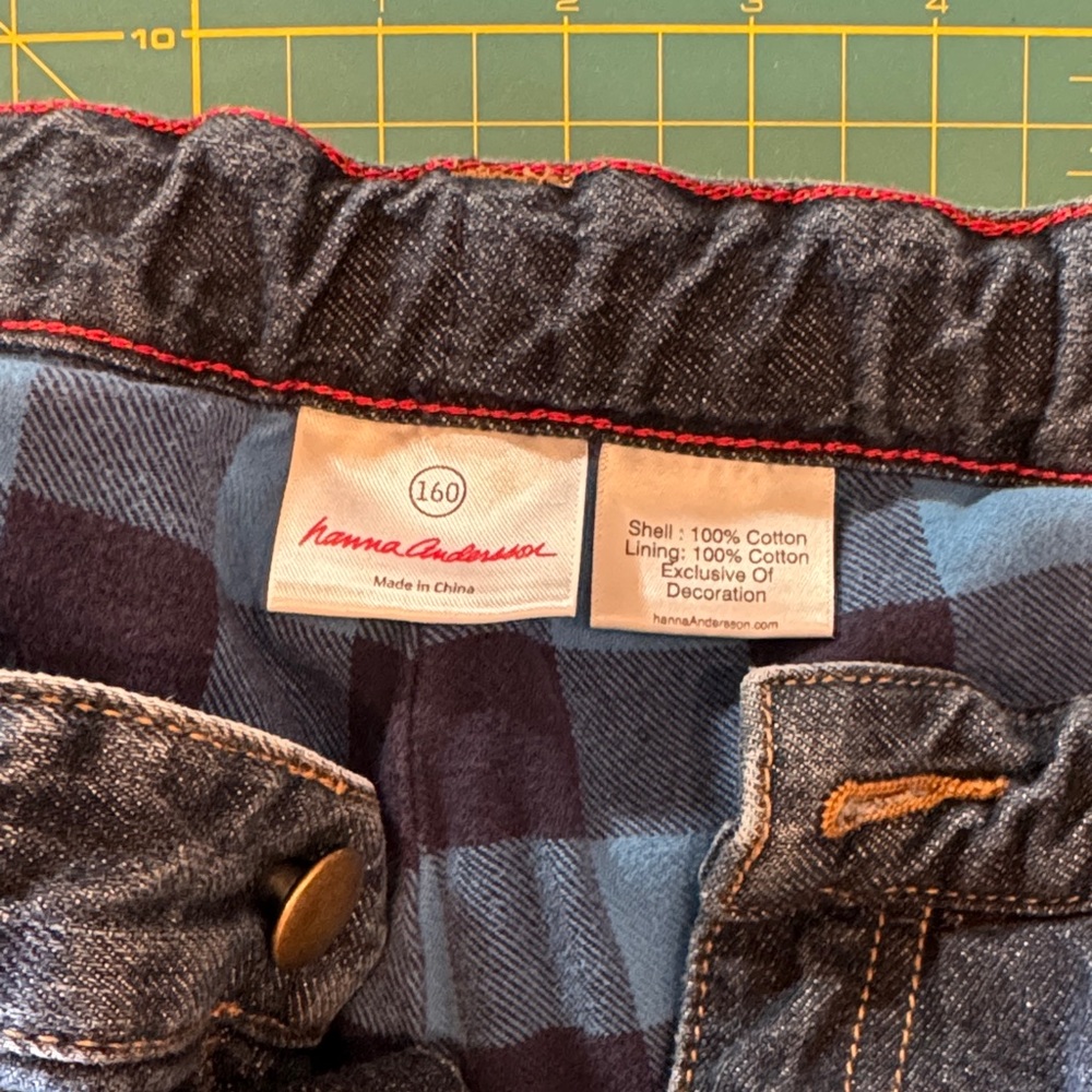 Hanna Andersson kids’ Dark Blue flannel lined warm winter Jeans